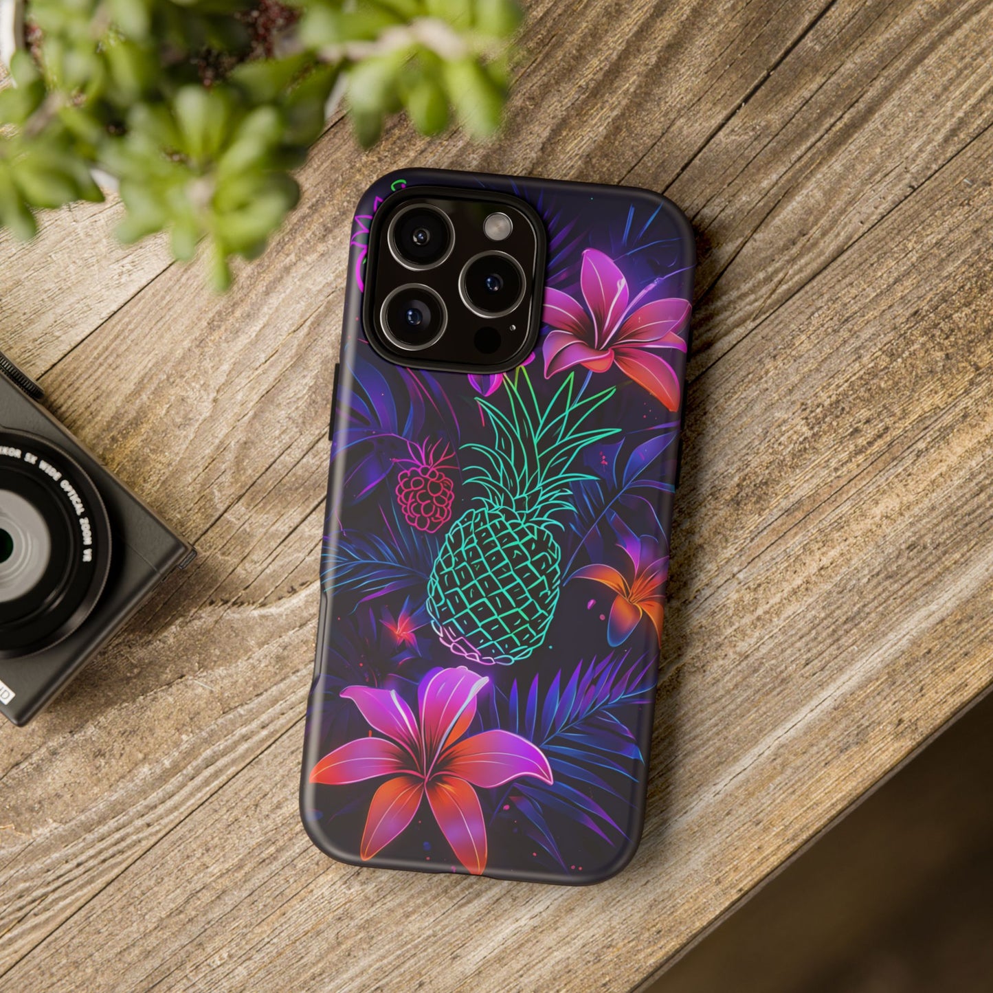 Tough Cases - Tropical Neon Floral iPhone Case