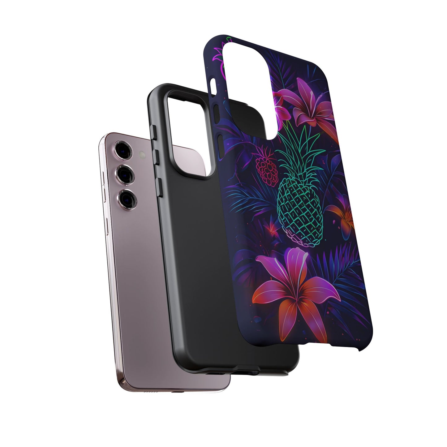 Tough Cases - Tropical Neon Floral iPhone Case