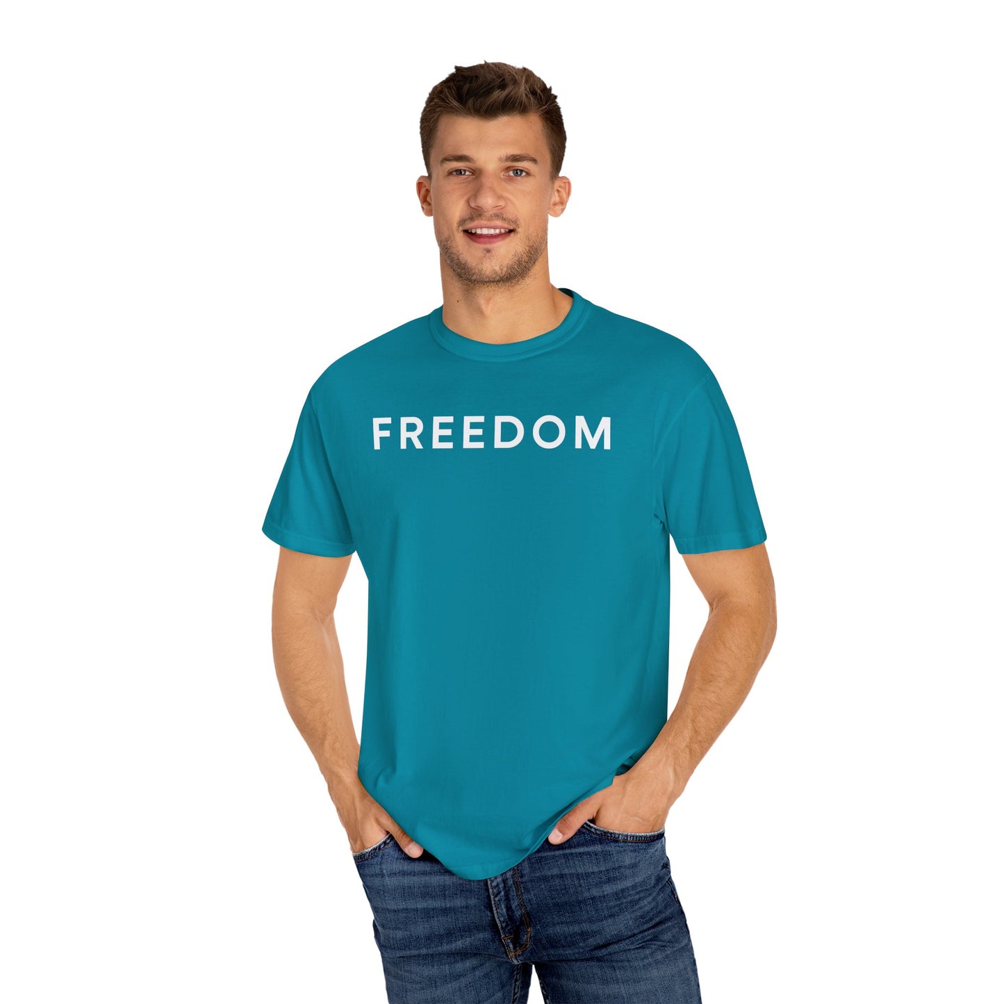 Freedom Unisex Garment-Dyed T-shirt - Casual Tee, Thought-Provoking Apparel, Perfect for Gifts, Statement Tees, Everyday Wear