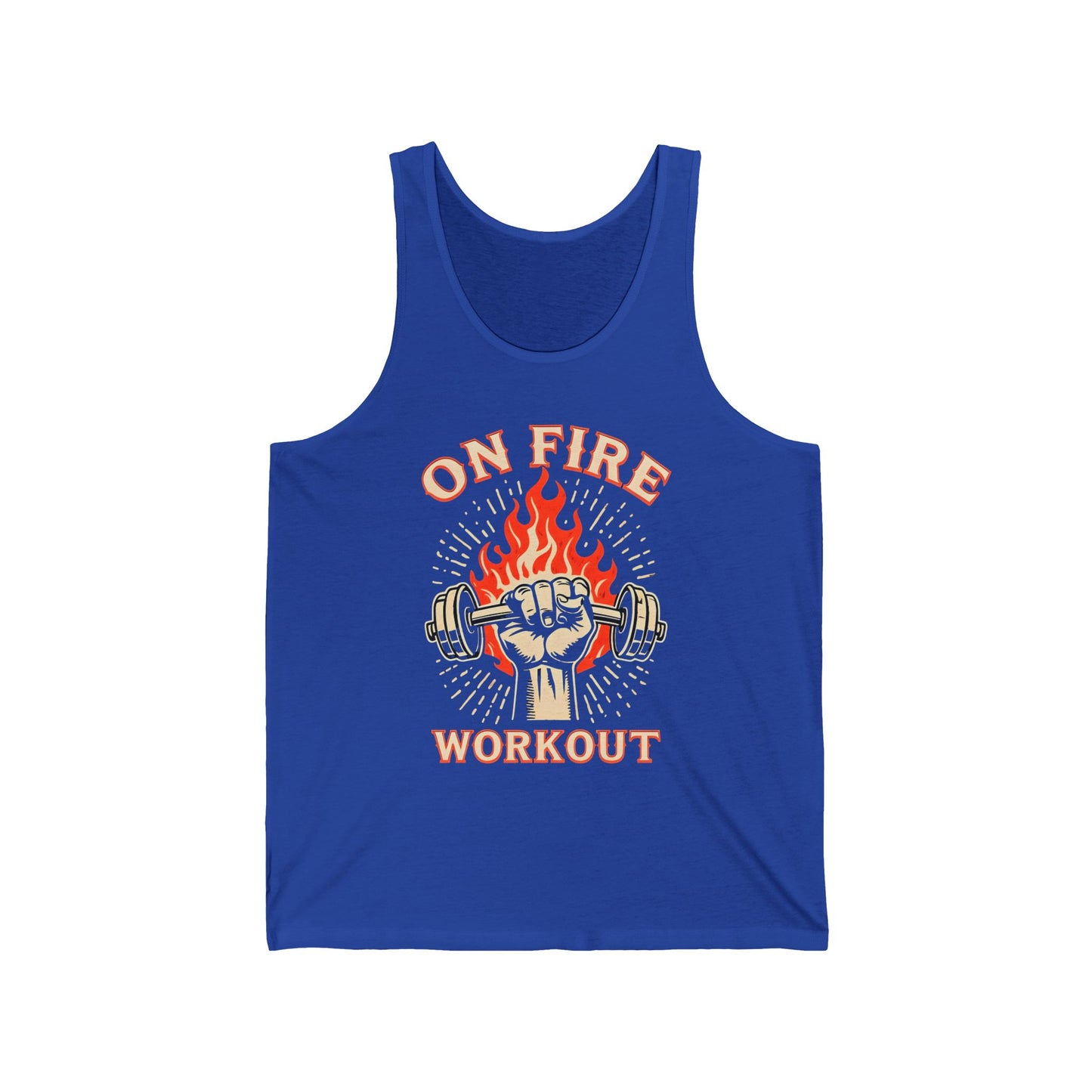 On Fire Workout Unisex Jersey Tank - Fitness Motivation Apparel