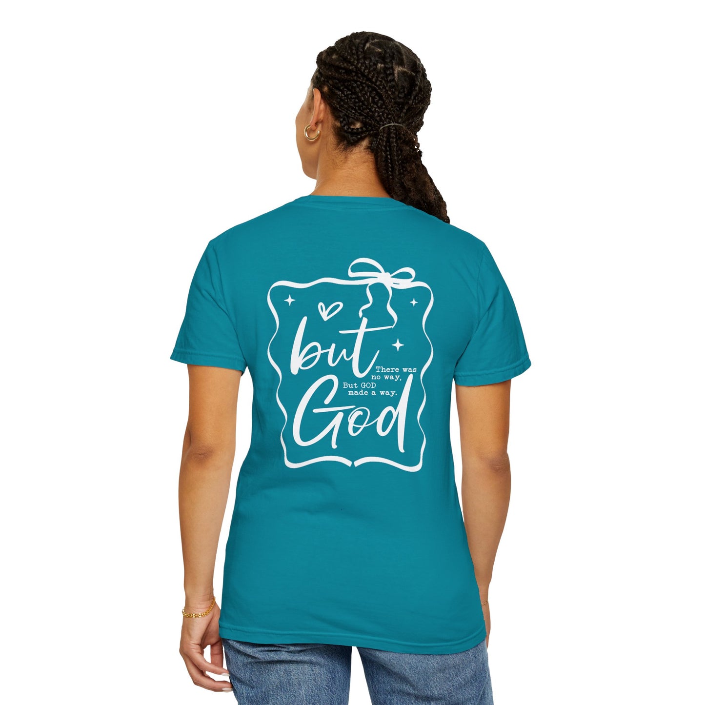 Inspirational T-Shirt with Bow Design – "But God"