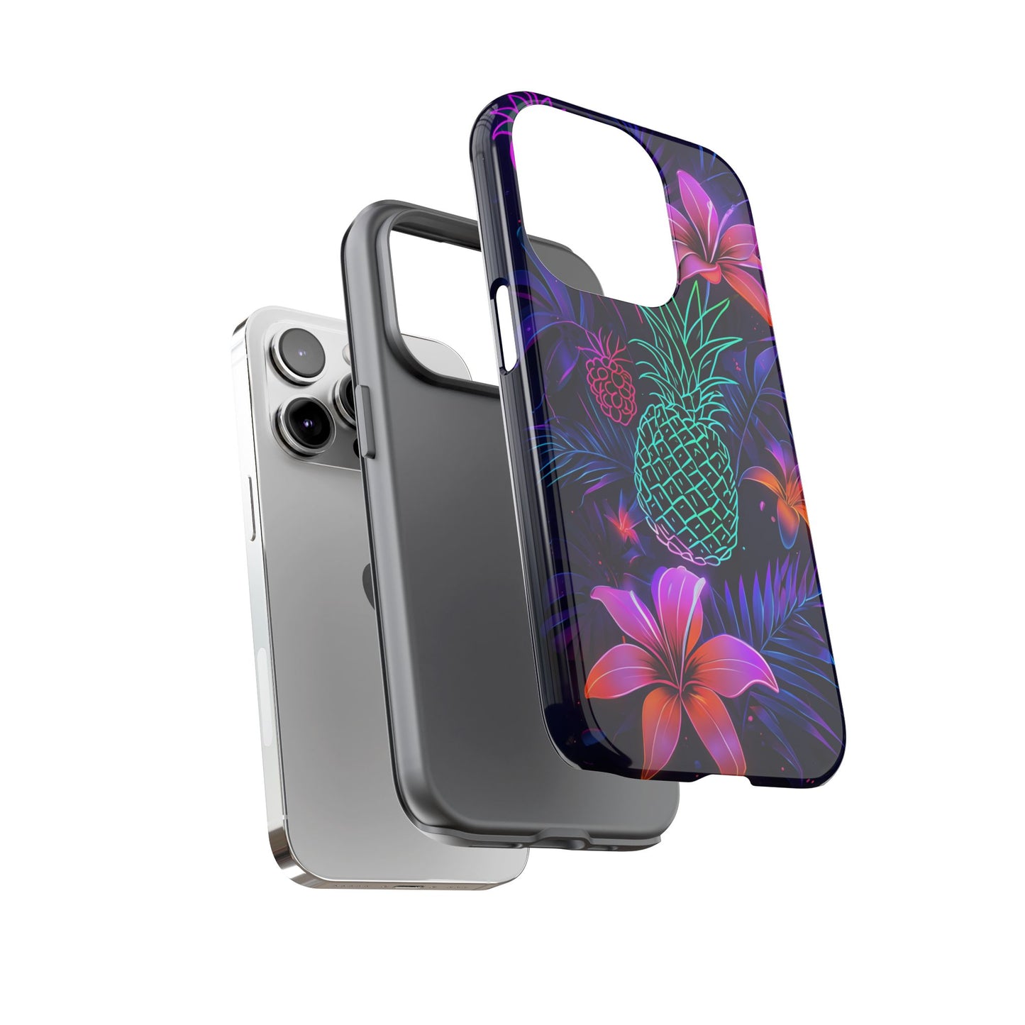 Tough Cases - Tropical Neon Floral iPhone Case