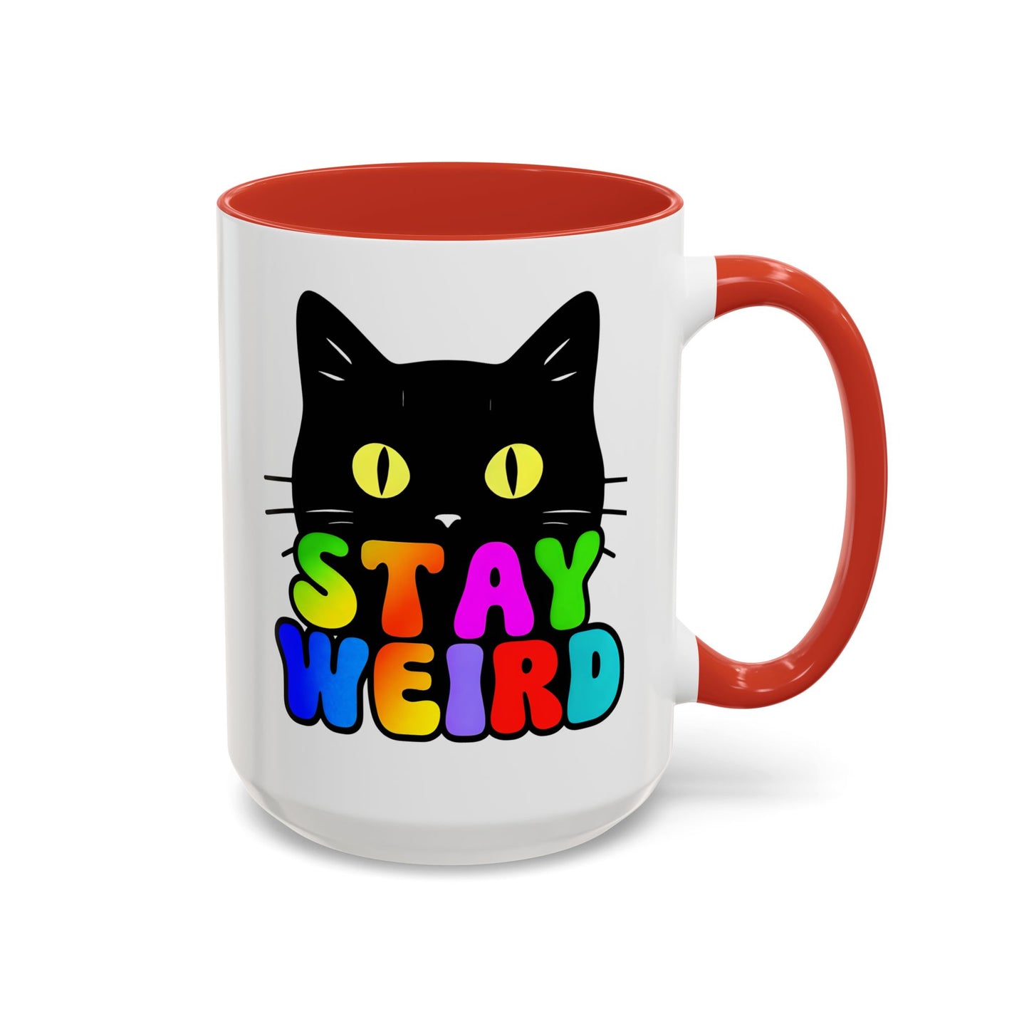 Stay Weird Cat Accent Coffee Mug | Fun Colorful Design for Cat Lovers