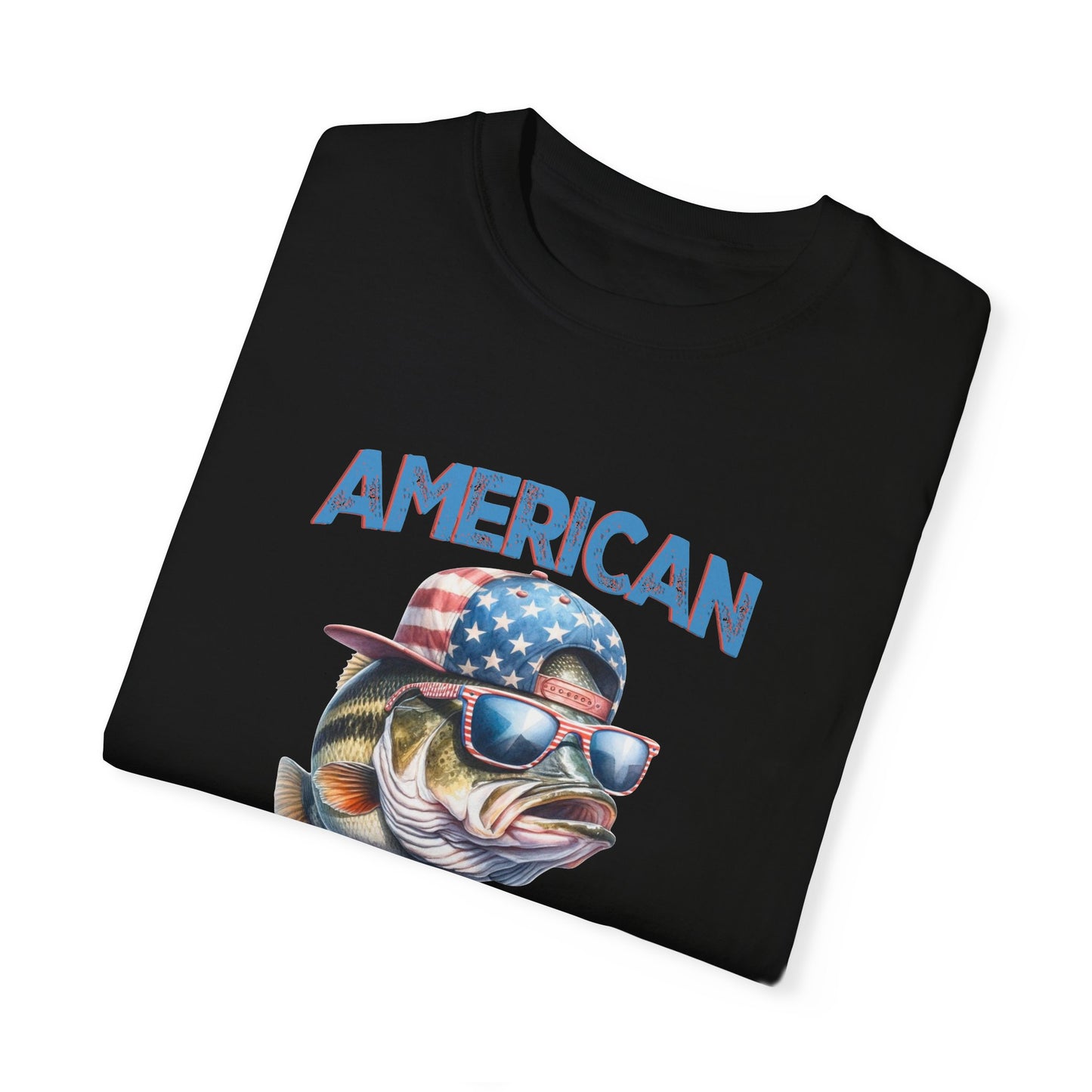 American Hooker Fish Graphic T-Shirt - Unisex Garment-Dyed Tee for Fishing Enthusiasts