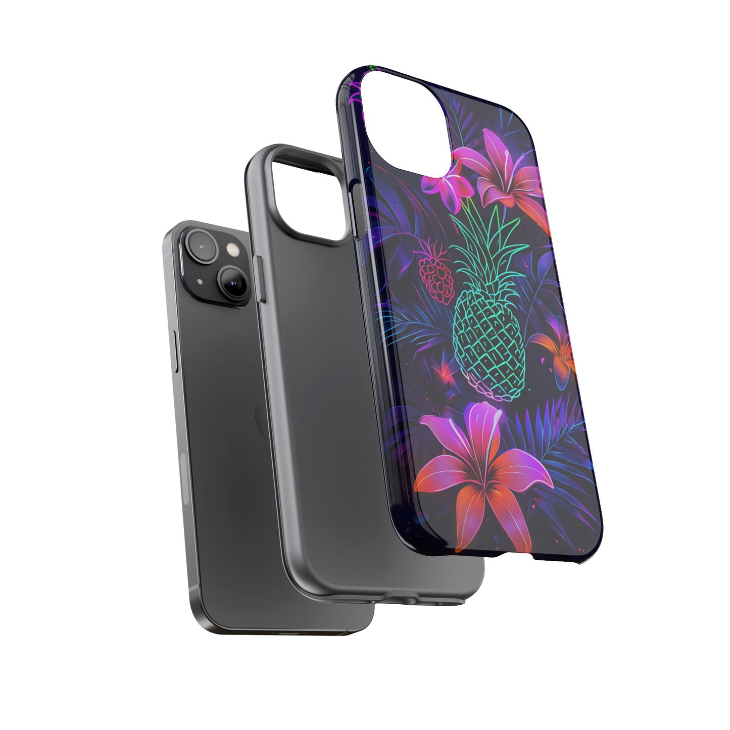 Tough Cases - Tropical Neon Floral iPhone Case