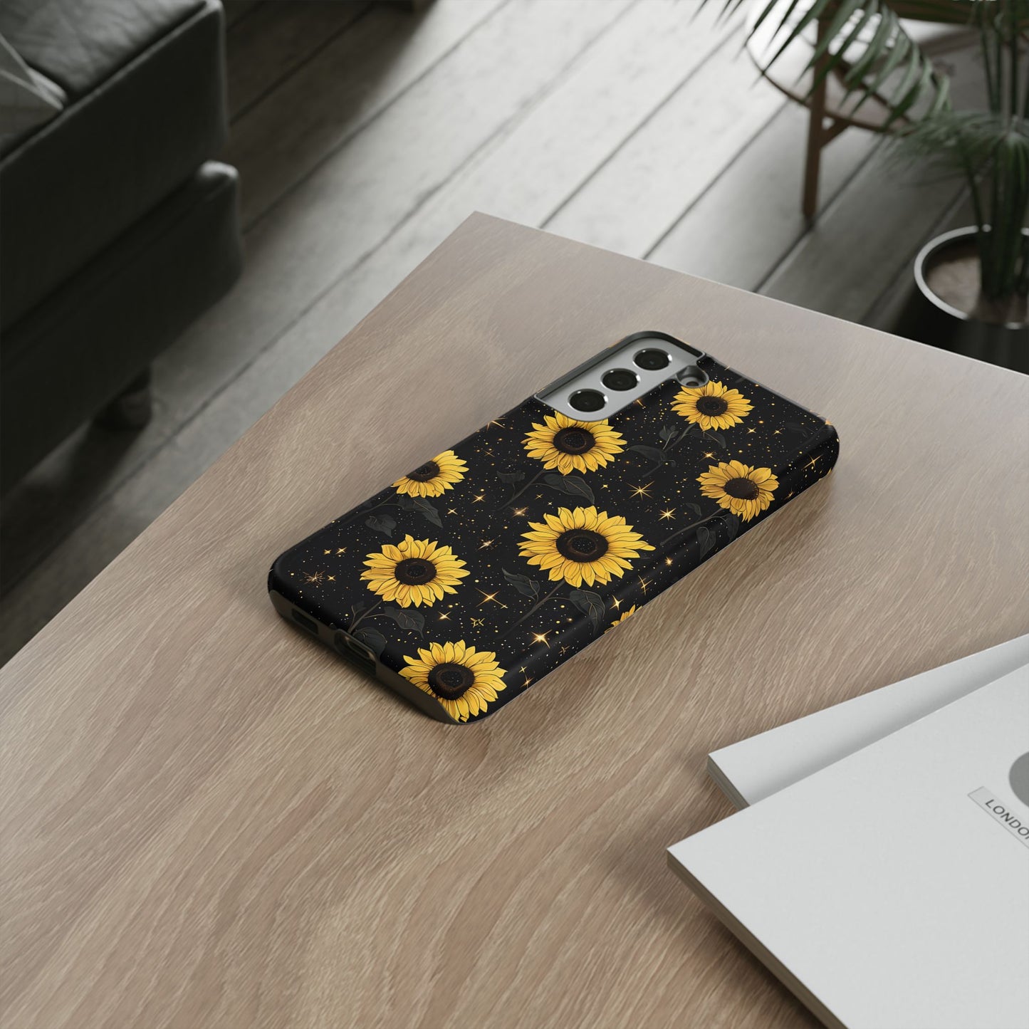 Sunflower Galaxy Tough Case - Durable Phone Cover with Floral Design