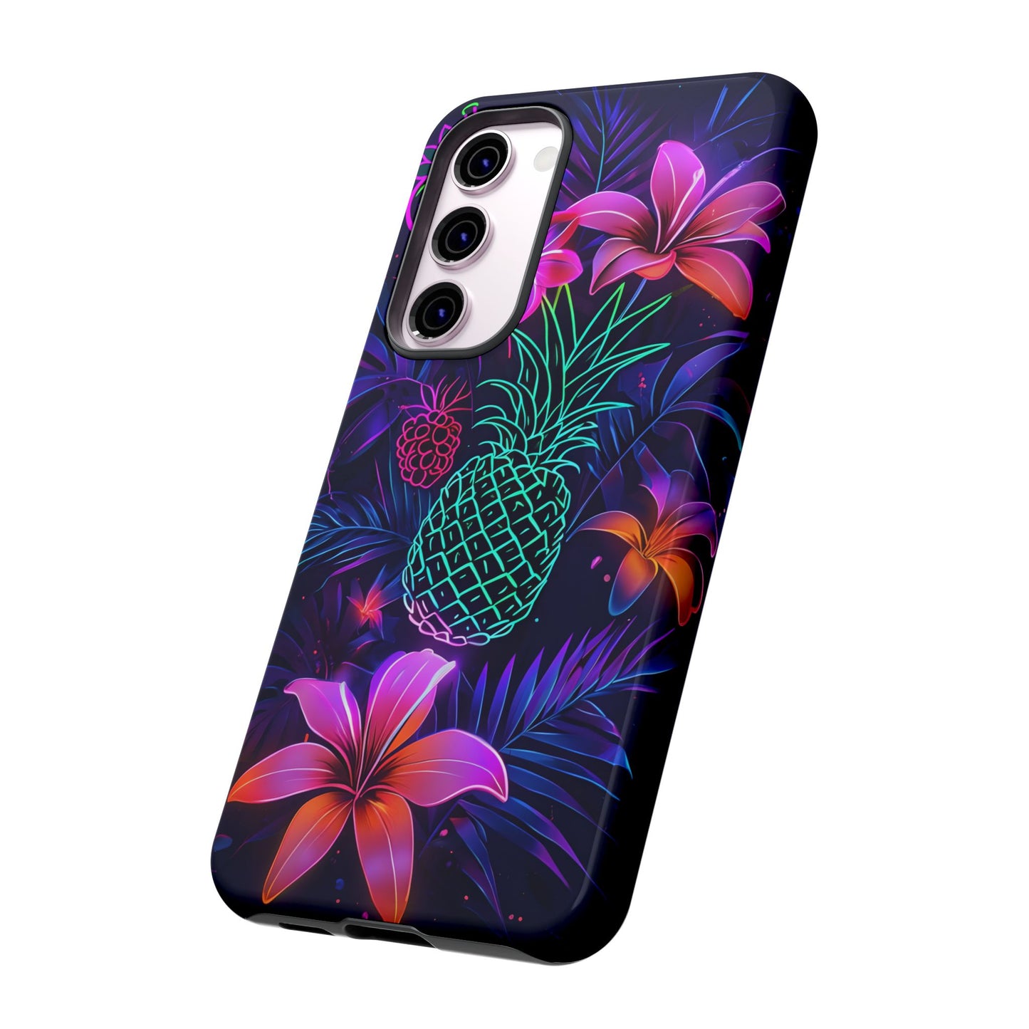 Tough Cases - Tropical Neon Floral iPhone Case
