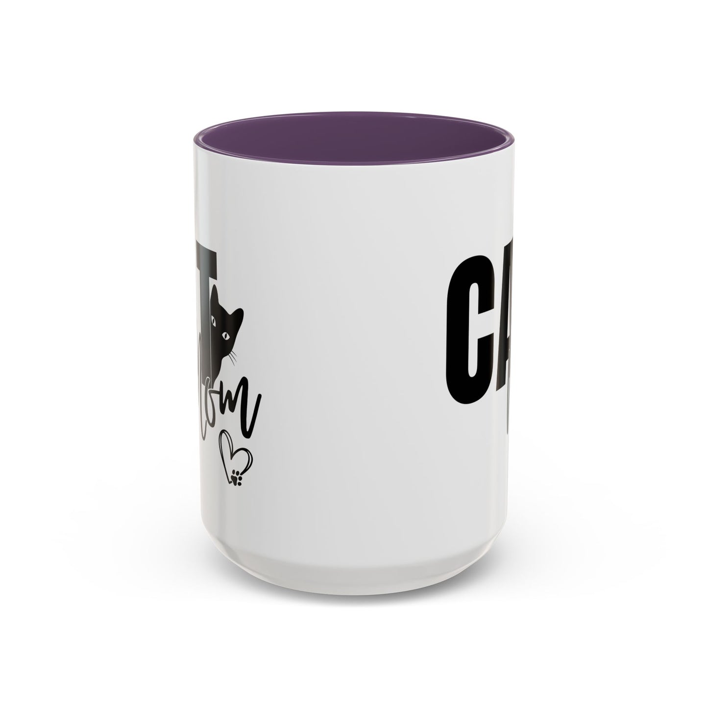 Cat Mom Accent 15oz Coffee Mug – Perfect Gift for Cat Lovers