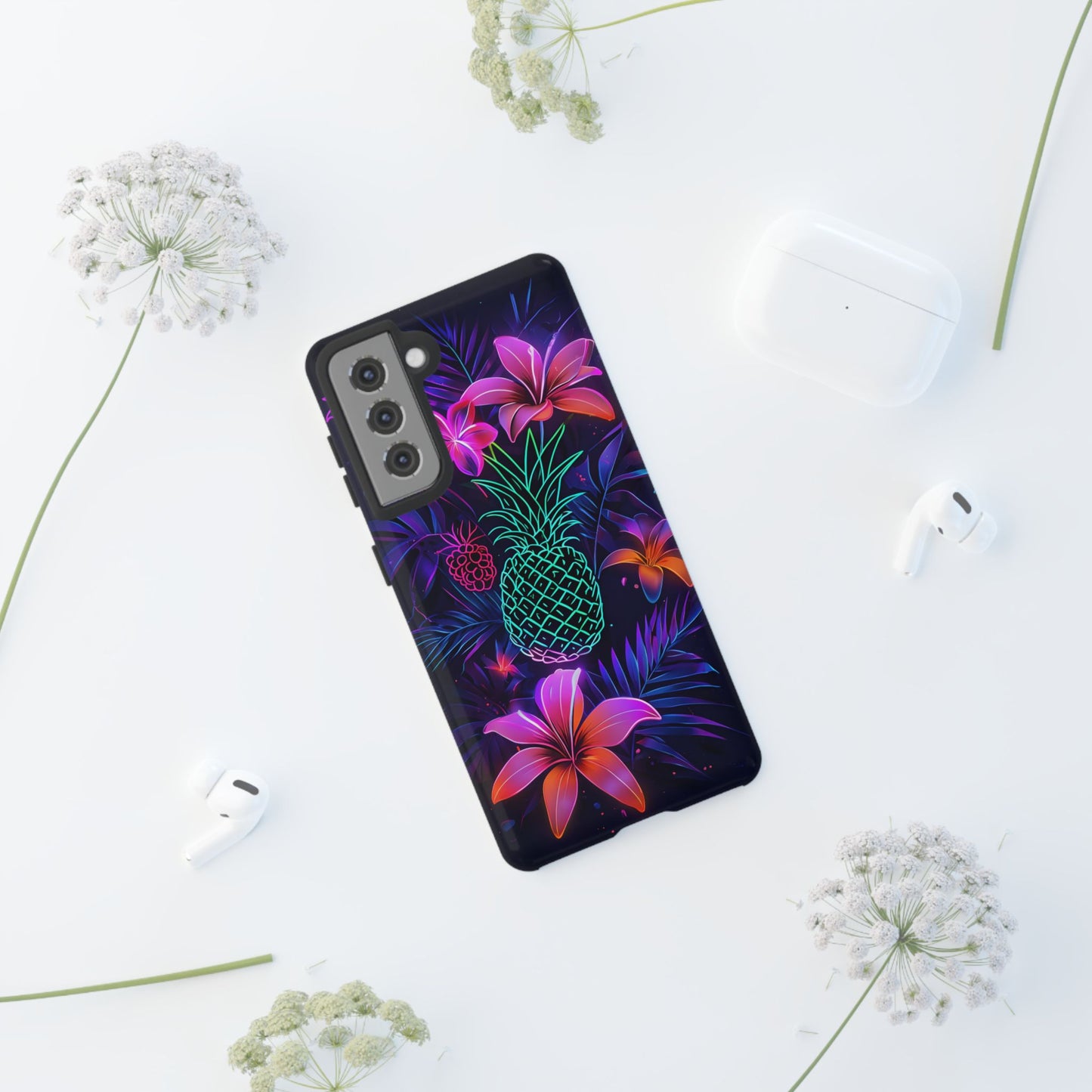 Tough Cases - Tropical Neon Floral iPhone Case