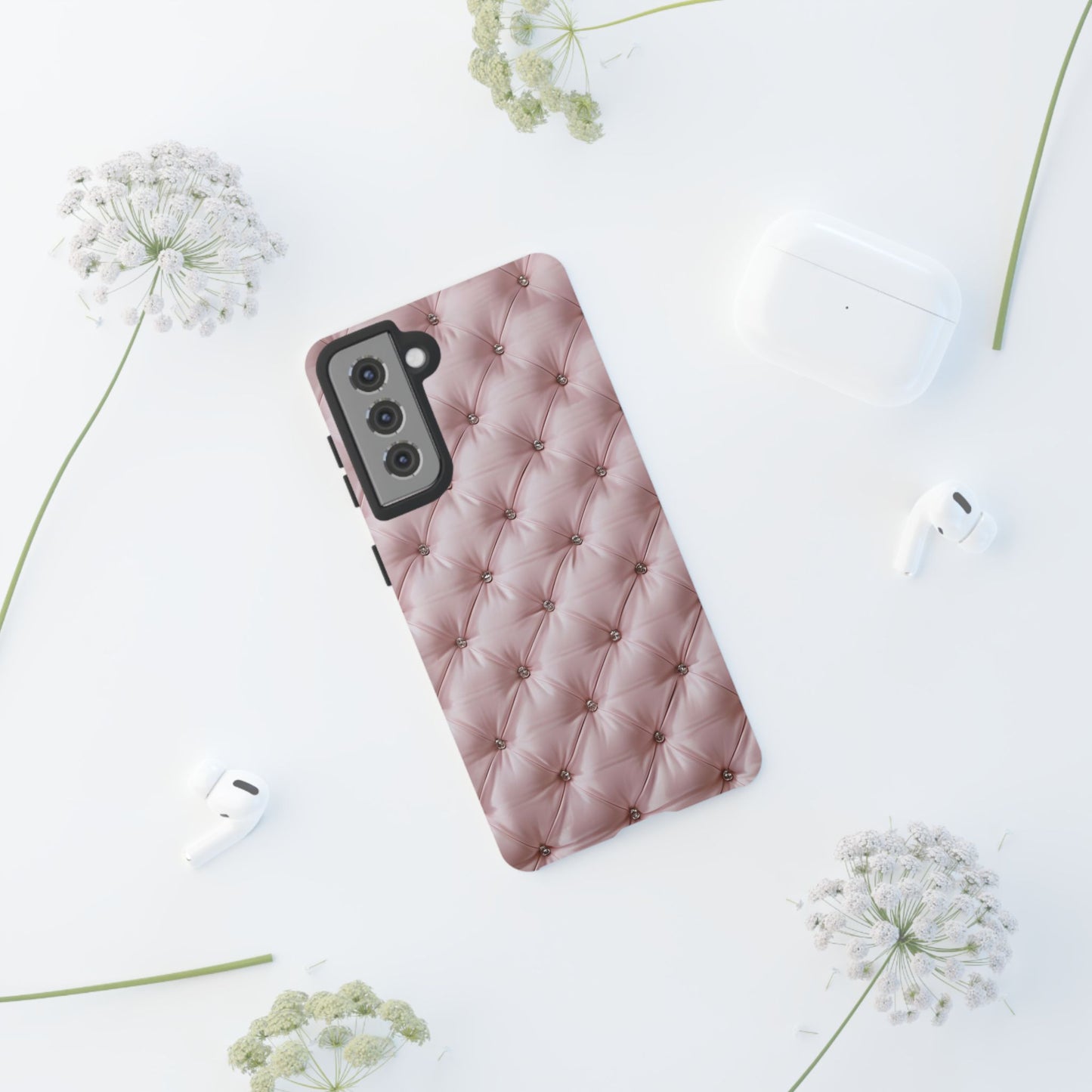 Luxury Pink Quilted Phone Case - Tough Cases for Stylish Protection