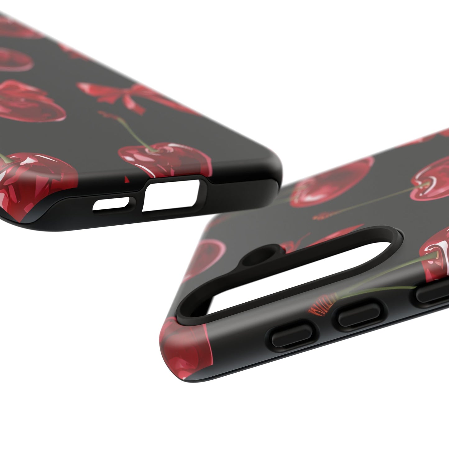 Coquette-Cherry Print Tough Phone Case - Stylish & Durable Protection