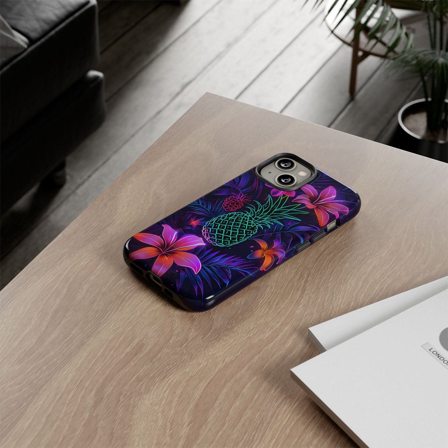 Tough Cases - Tropical Neon Floral iPhone Case