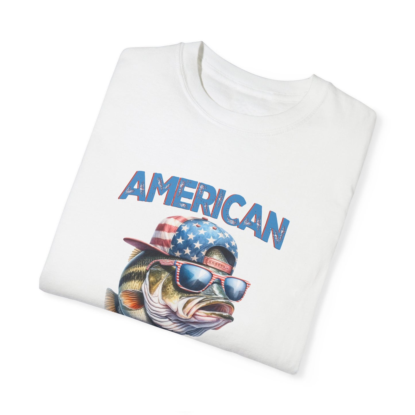 American Hooker Fish Graphic T-Shirt - Unisex Garment-Dyed Tee for Fishing Enthusiasts