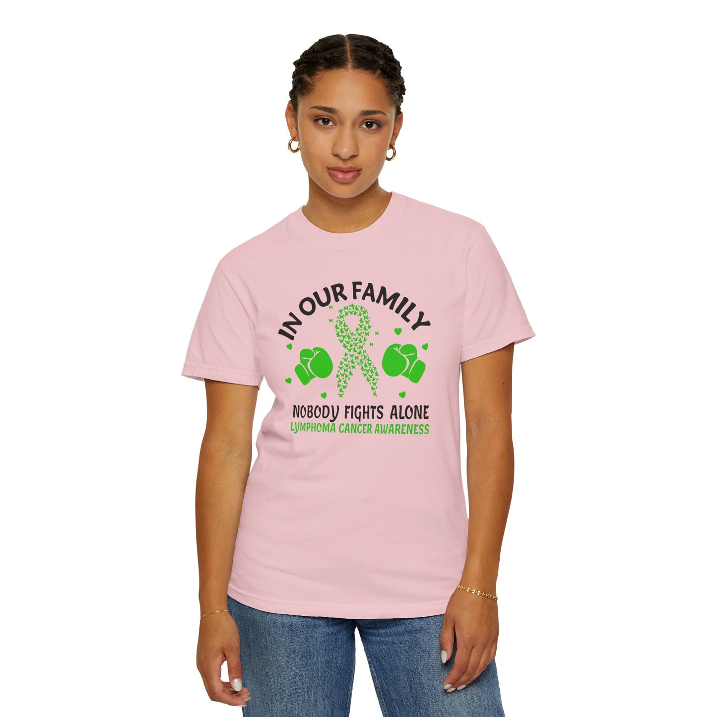 Lymphoma Awareness T-shirt, Family Support Shirt, Cancer Awareness Top, Gift for Fighters, Unisex Casual Tee