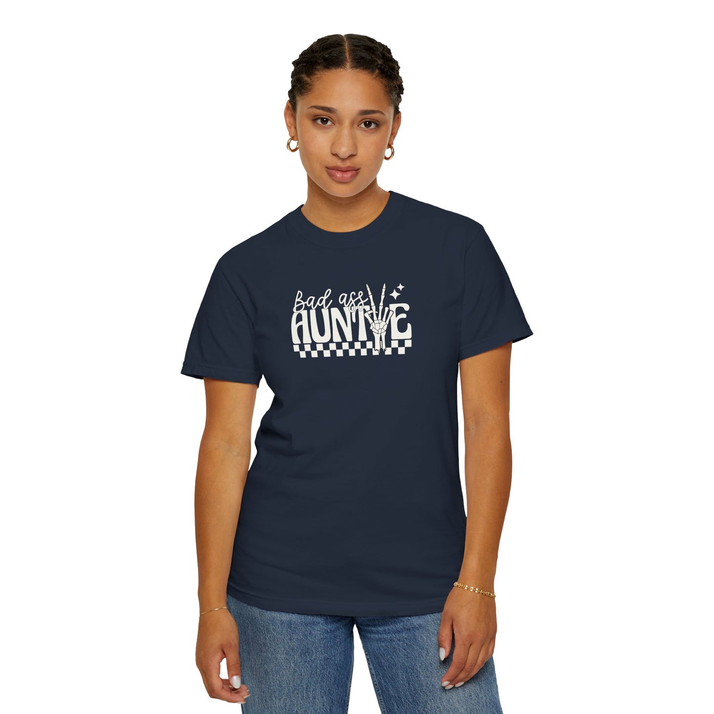 Bad Ass Aunt Unisex Garment-Dyed T-Shirt - Comfortable and Stylish Gift for Aunts
