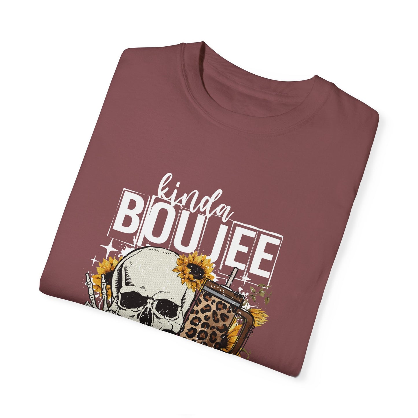 Kinda Boujee Kinda Broke White Unisex Garment-Dyed T-Shirt - Trendy Casual Wear for Fashion Lovers