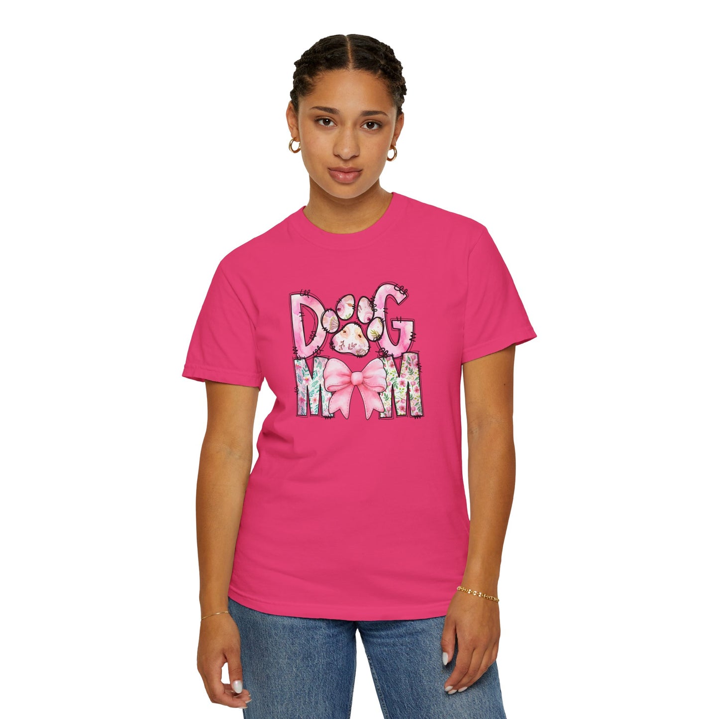 Cute Dog Mom T-Shirt | Garment-Dyed Unisex Tee for Dog Lovers