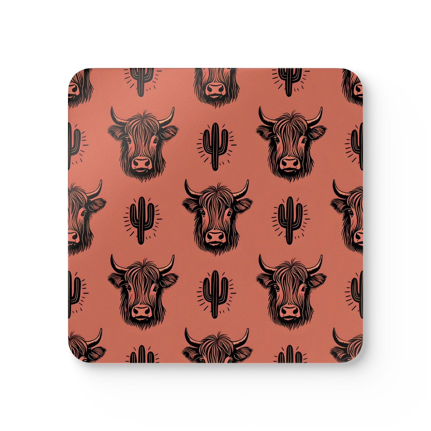 Rustic Cow Print Cork Coaster Set - Perfect for Farmhouse Decor & Gifting