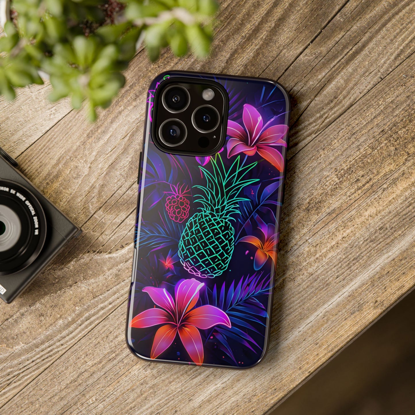 Tough Cases - Tropical Neon Floral iPhone Case