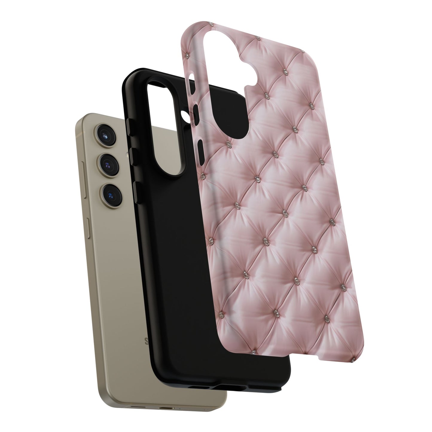 Luxury Pink Quilted Phone Case - Tough Cases for Stylish Protection