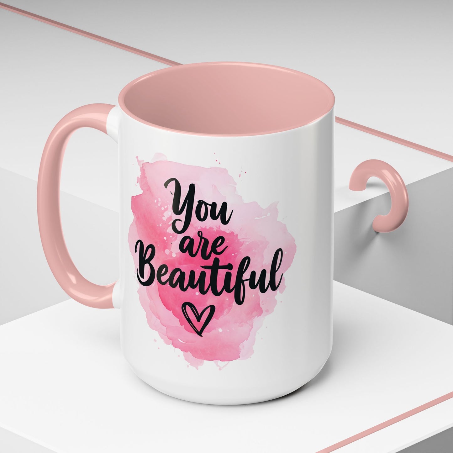 Inspirational Accent Coffee Mug - "You are Beautiful" - Perfect Gift for Friends and Self-Care Moments