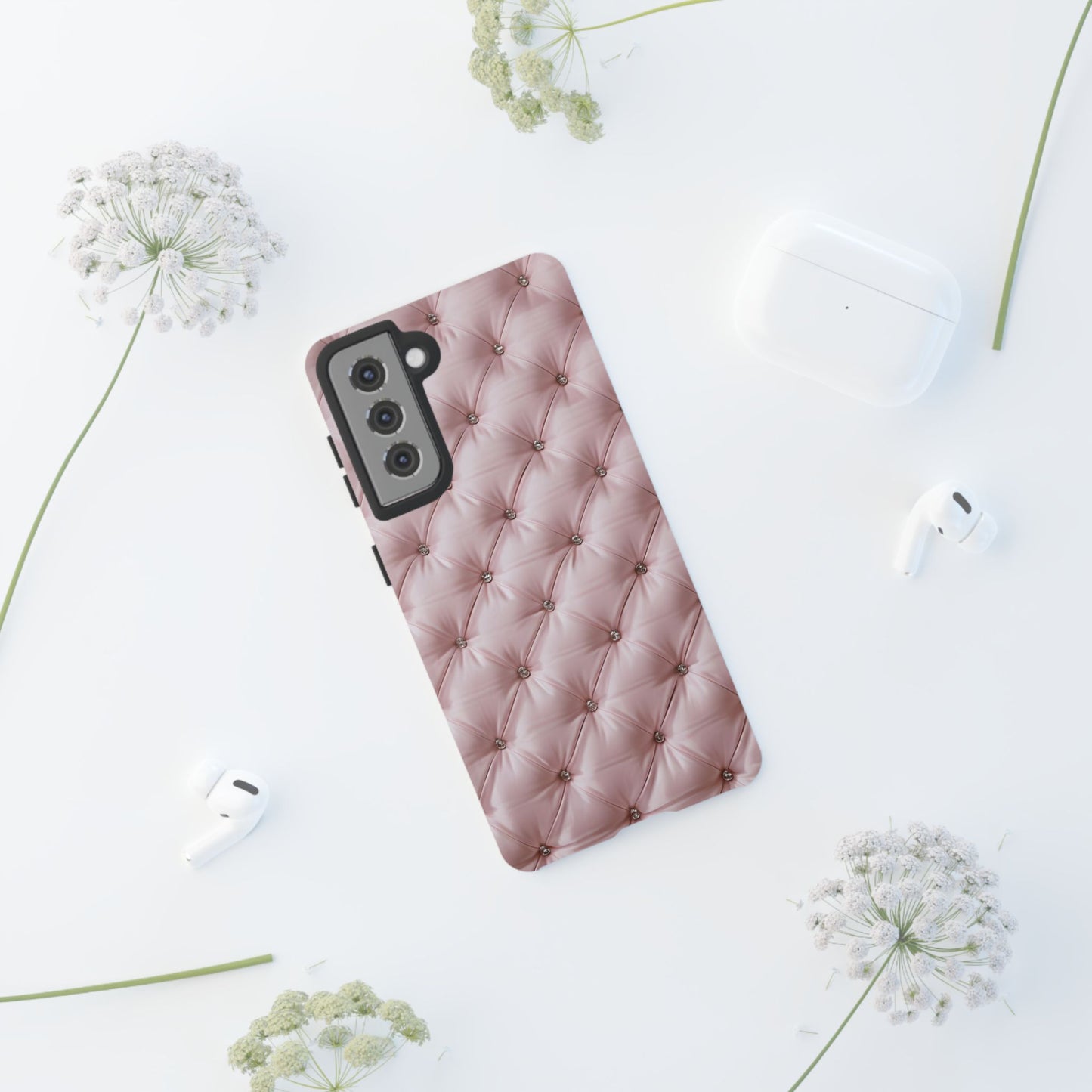 Luxury Pink Quilted Phone Case - Tough Cases for Stylish Protection
