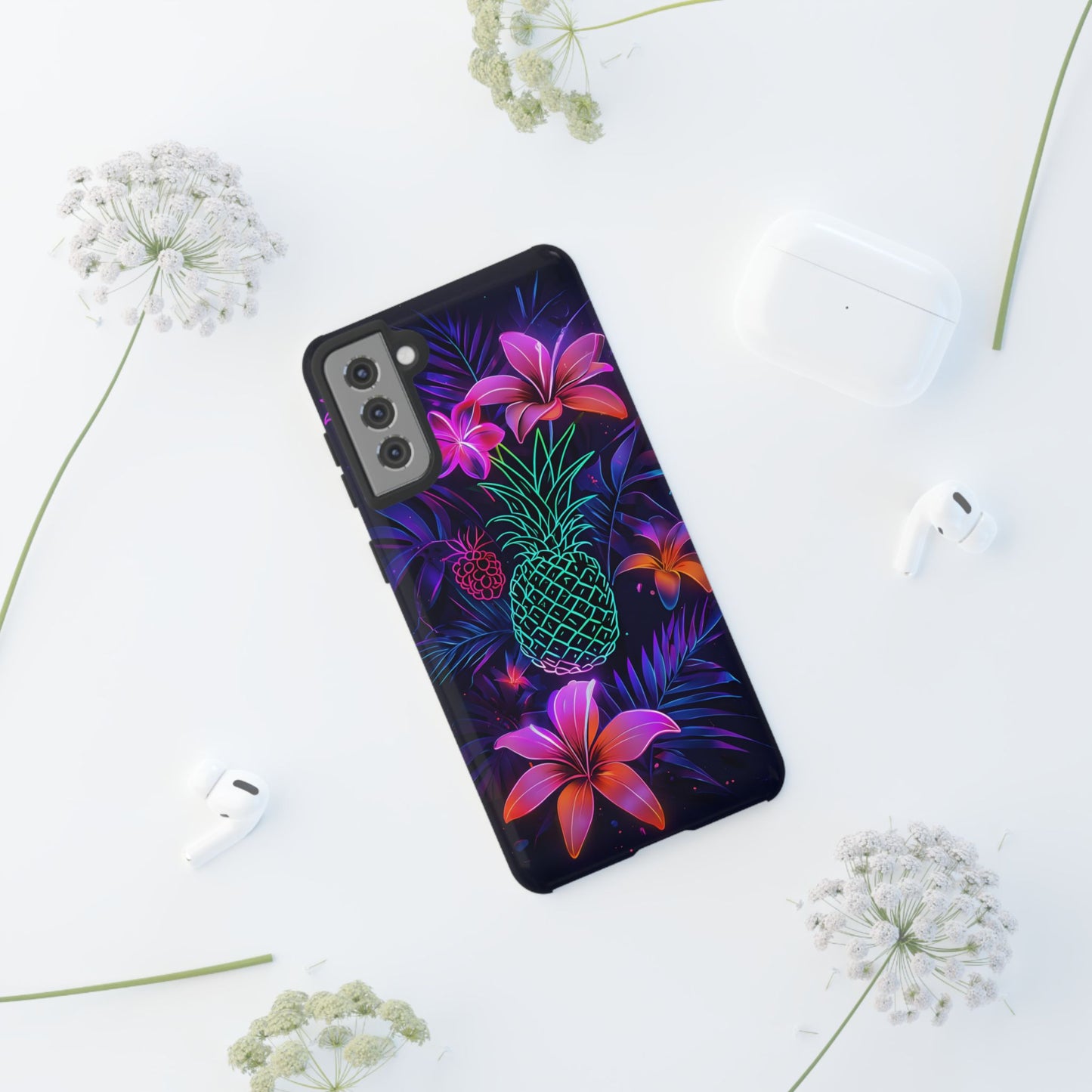 Tough Cases - Tropical Neon Floral iPhone Case