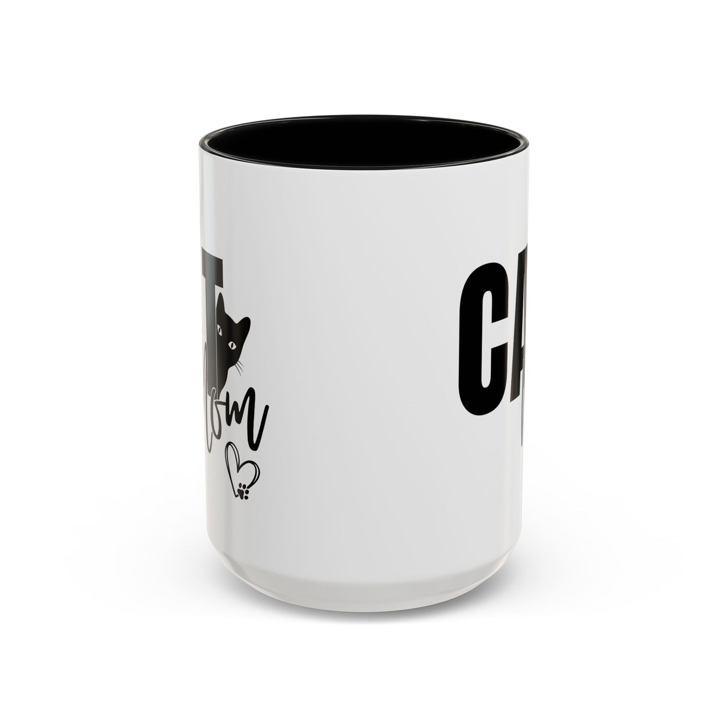 Cat Mom Accent 15oz Coffee Mug – Perfect Gift for Cat Lovers