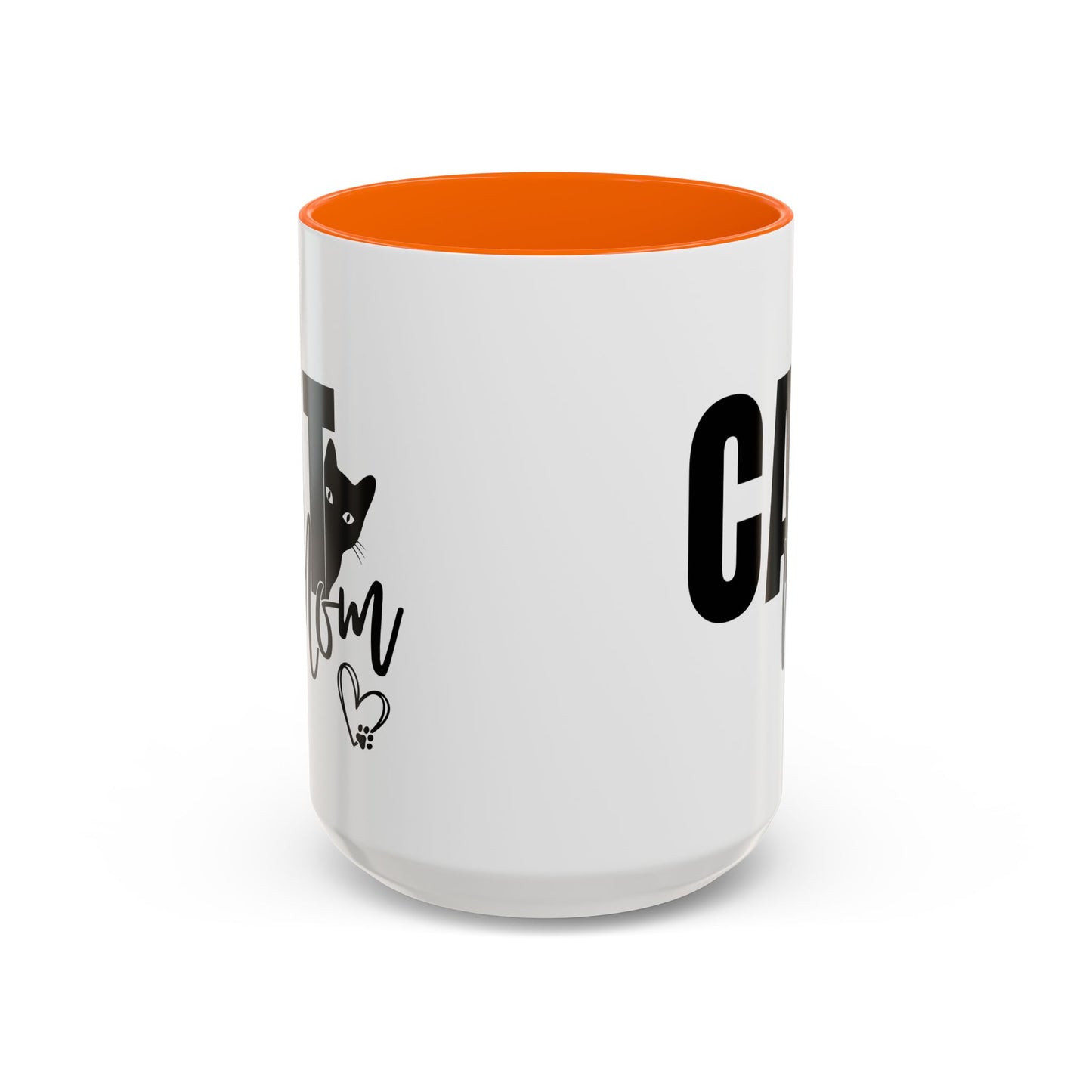 Cat Mom Accent 15oz Coffee Mug – Perfect Gift for Cat Lovers
