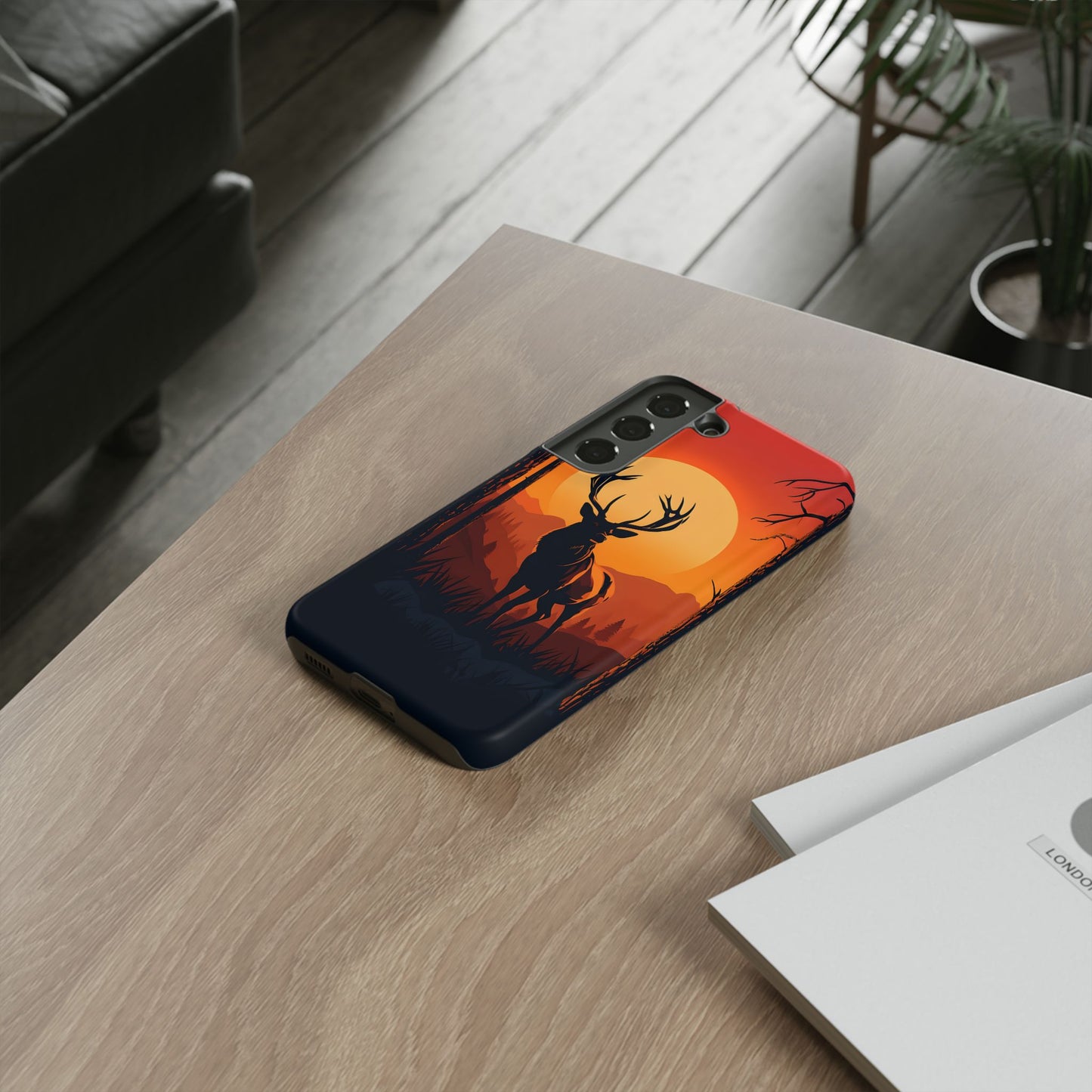 Wildlife Phone Case - Stag and Sunset Design for Nature Lovers
