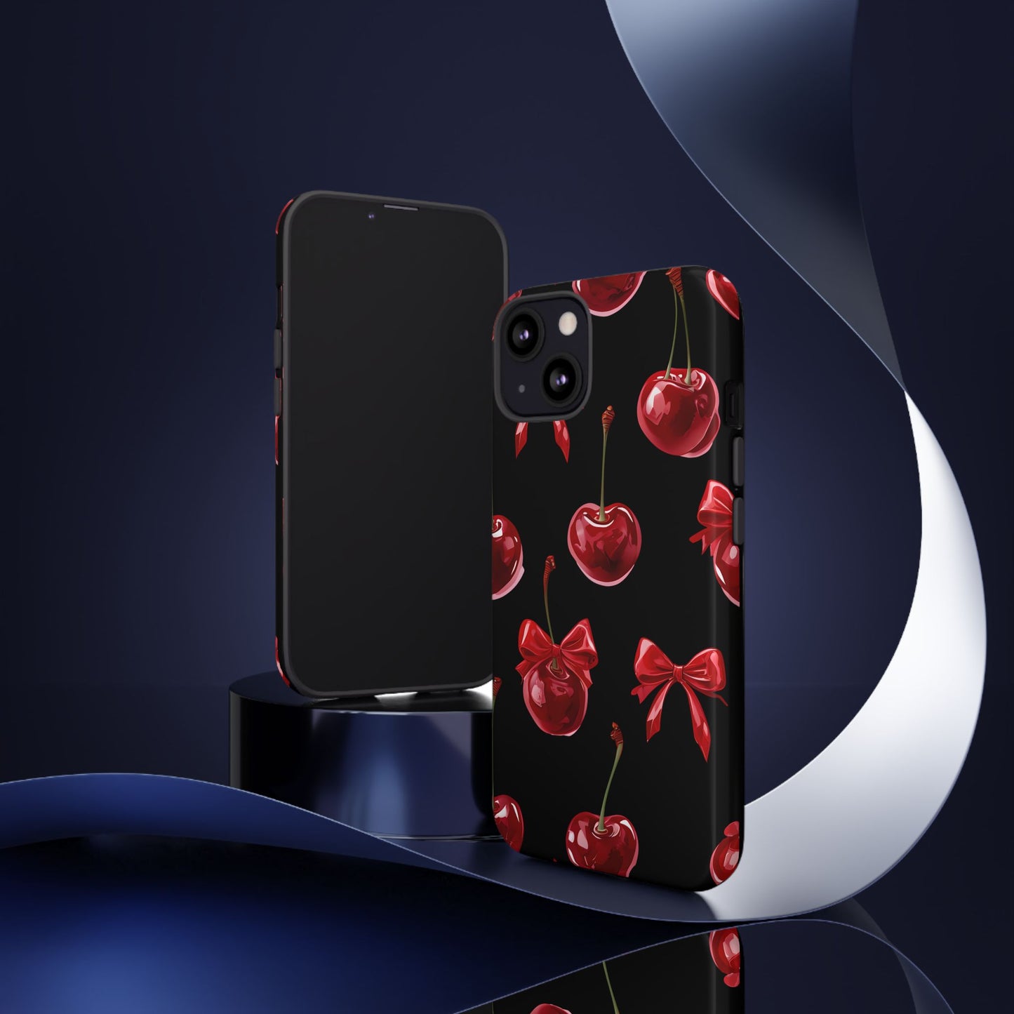 Coquette-Cherry Print Tough Phone Case - Stylish & Durable Protection