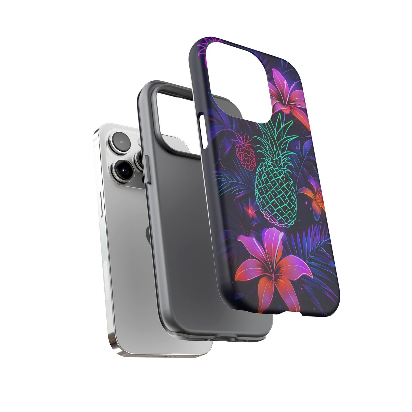 Tough Cases - Tropical Neon Floral iPhone Case