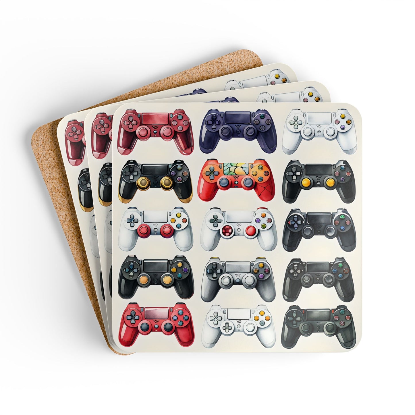 Gamer Cork Coaster Set - Perfect for Enthusiasts and Game Nights