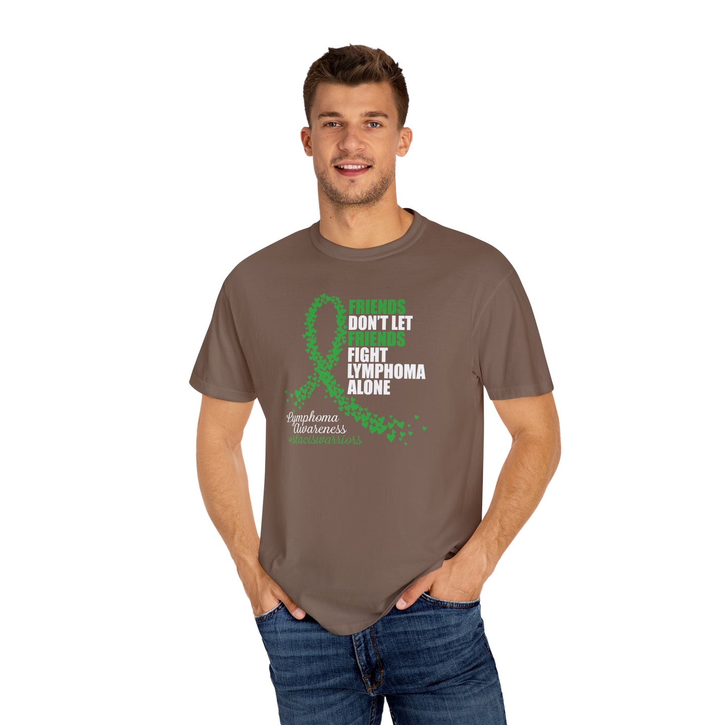 Supportive Lymphoma Awareness T-Shirt, Comfort Tee, Unisex Gift, Pink Ribbon Shirt, Friendship Tee, Cancer Awareness