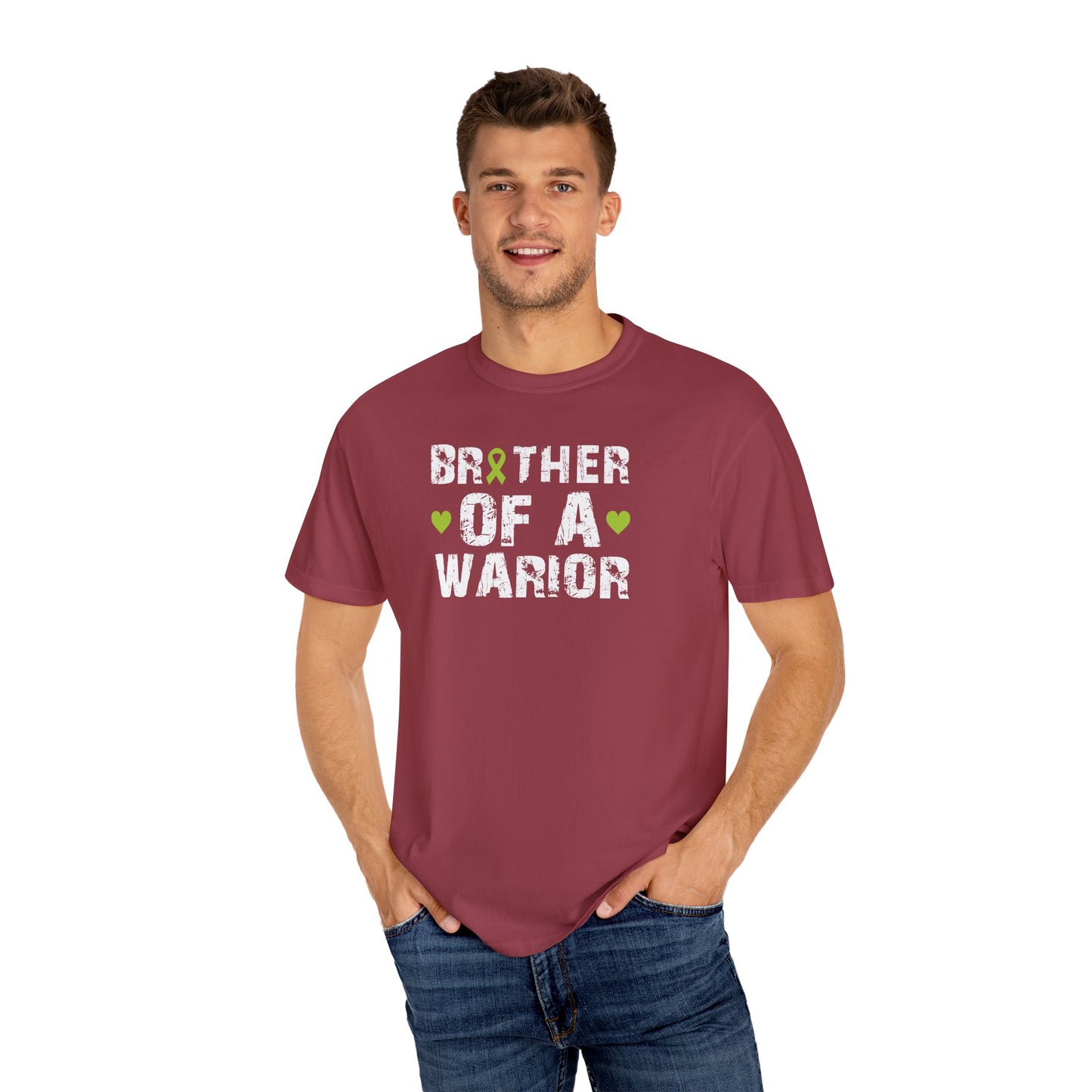 Brother of a Warrior T-Shirt, Garment-Dyed Tee, Support Cancer Awareness, Unisex Shirt, Gift for Brothers, Comfortable Everyday Wear