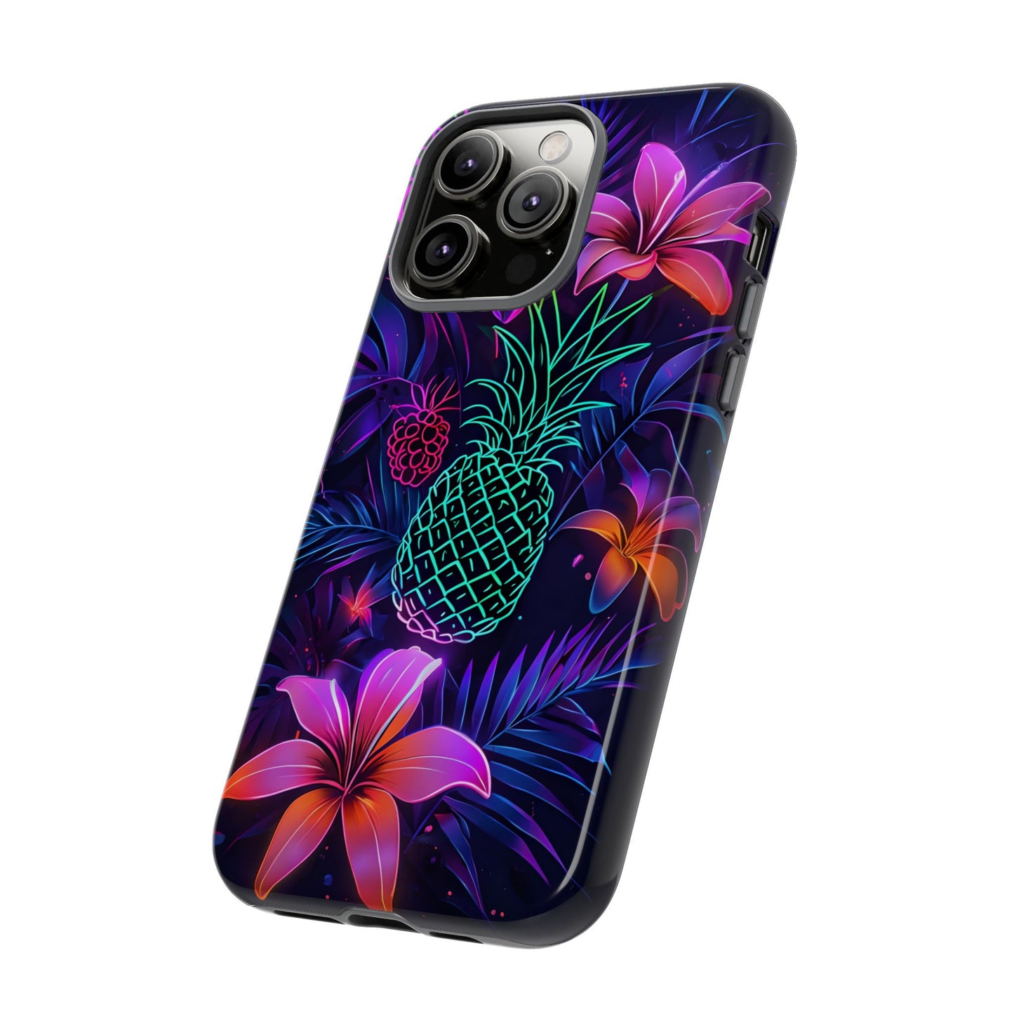 Tough Cases - Tropical Neon Floral iPhone Case