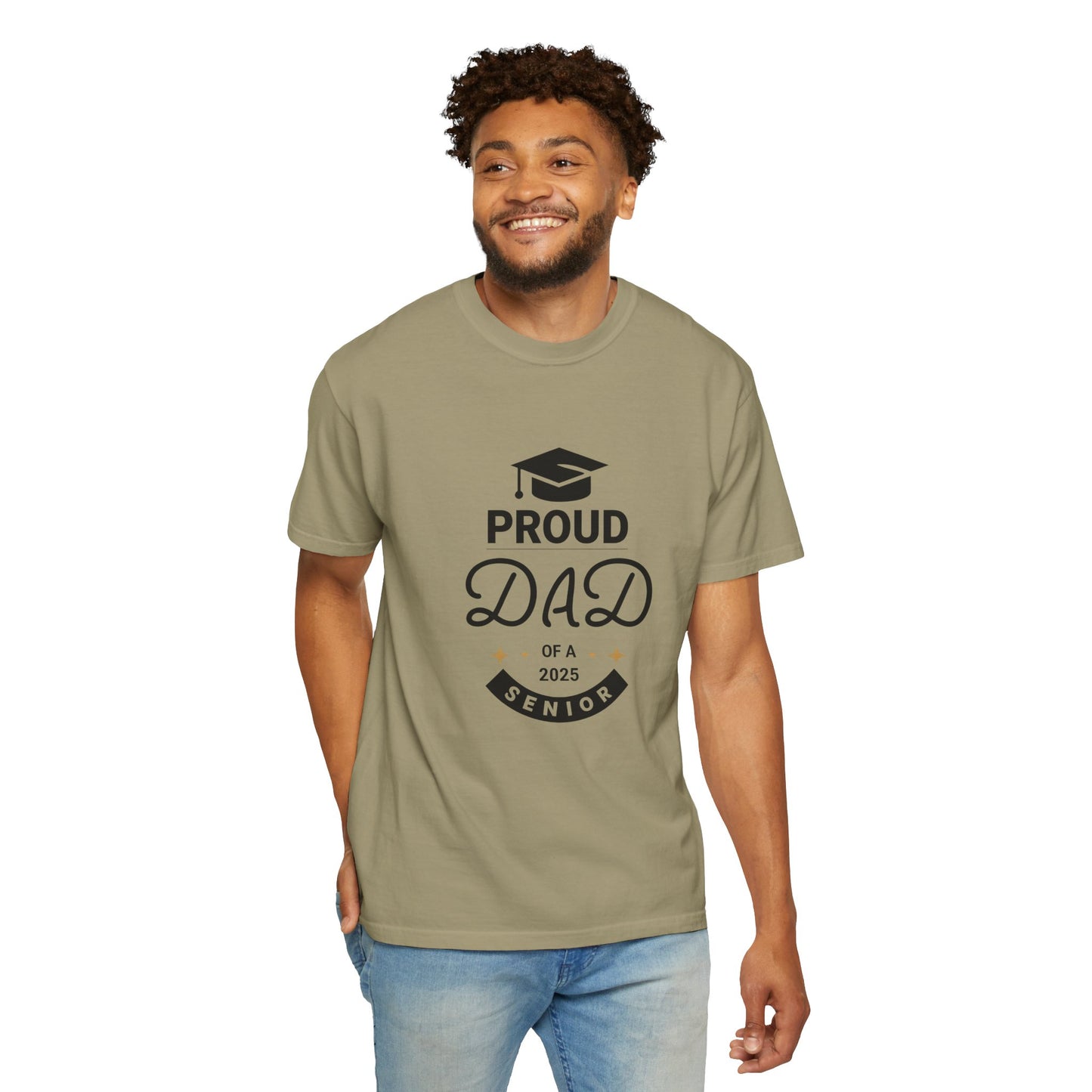 Proud Dad 2025 Senior T-Shirt - Unisex Garment-Dyed Tee for Graduation Celebrations