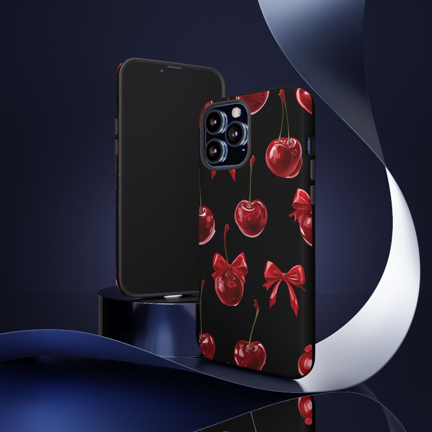 Coquette-Cherry Print Tough Phone Case - Stylish & Durable Protection