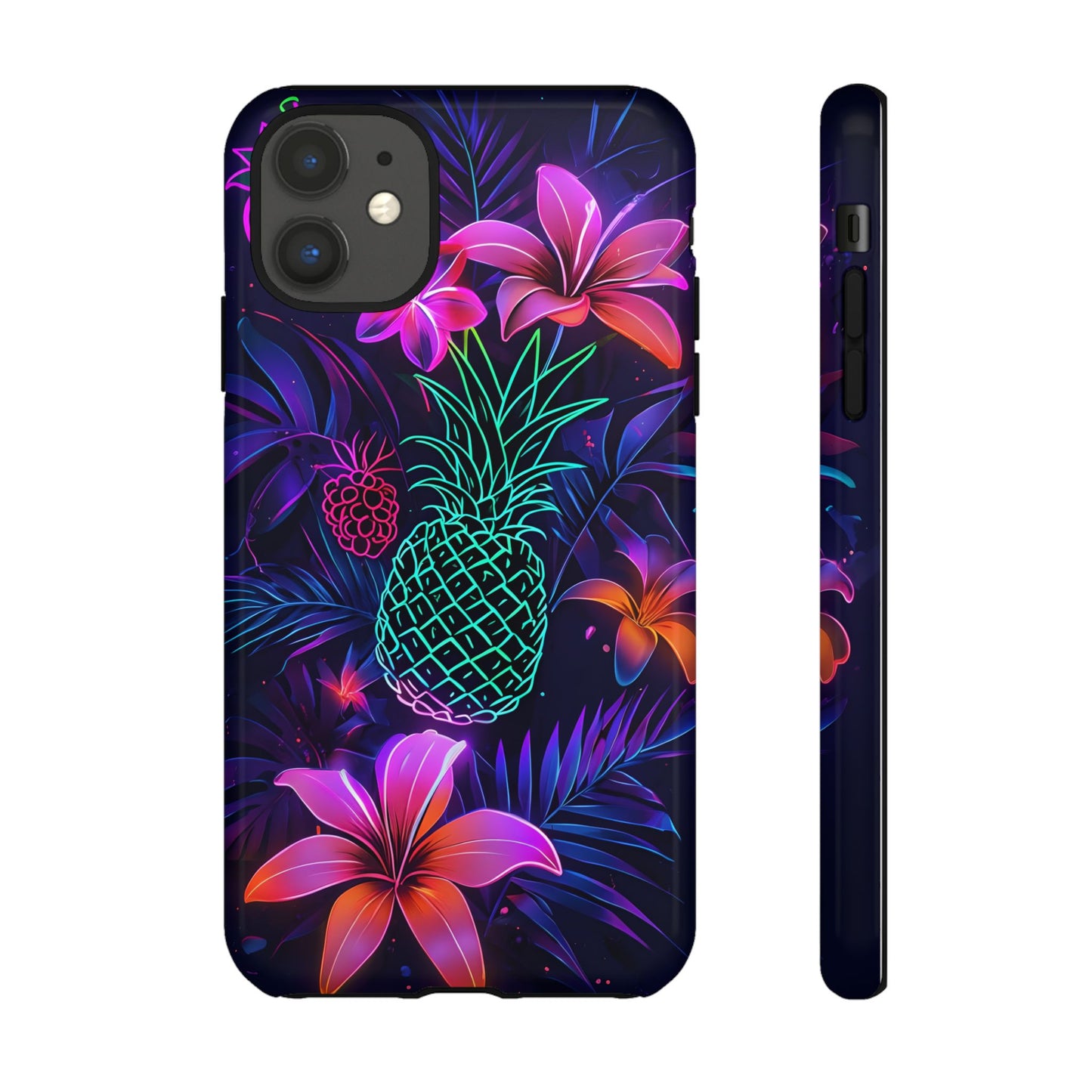 Tough Cases - Tropical Neon Floral iPhone Case