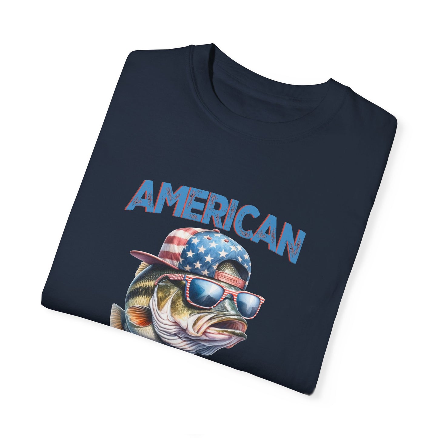 American Hooker Fish Graphic T-Shirt - Unisex Garment-Dyed Tee for Fishing Enthusiasts