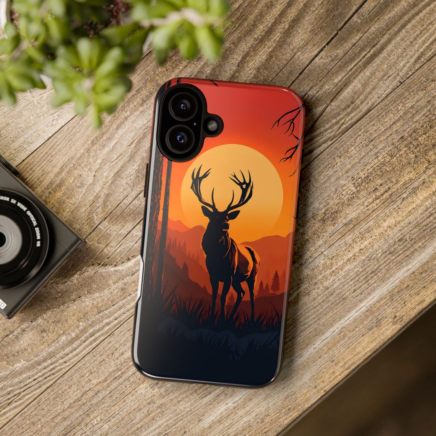 Wildlife Phone Case - Stag and Sunset Design for Nature Lovers