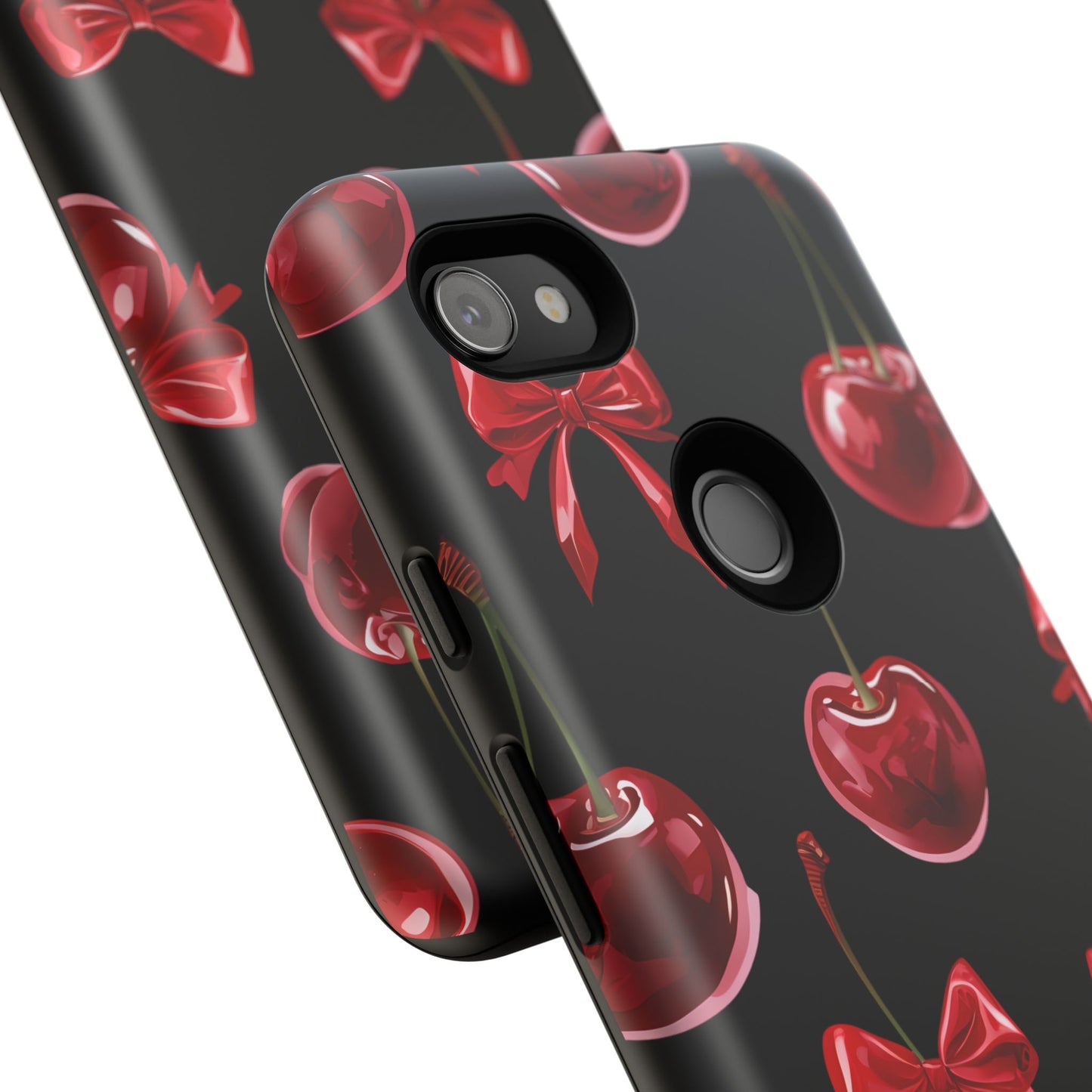 Coquette-Cherry Print Tough Phone Case - Stylish & Durable Protection