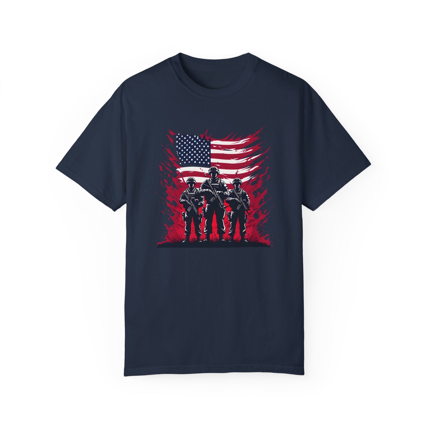 Patriotic Men’s Garment-Dyed T-Shirt | American Flag Design