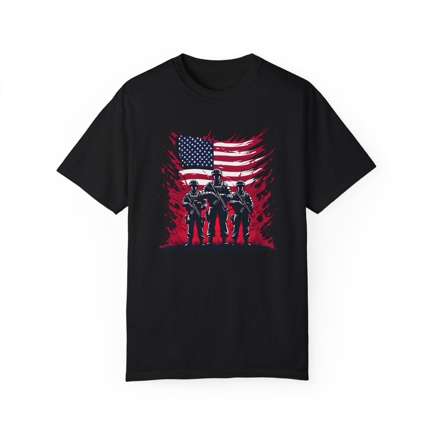 Patriotic Men’s Garment-Dyed T-Shirt | American Flag Design