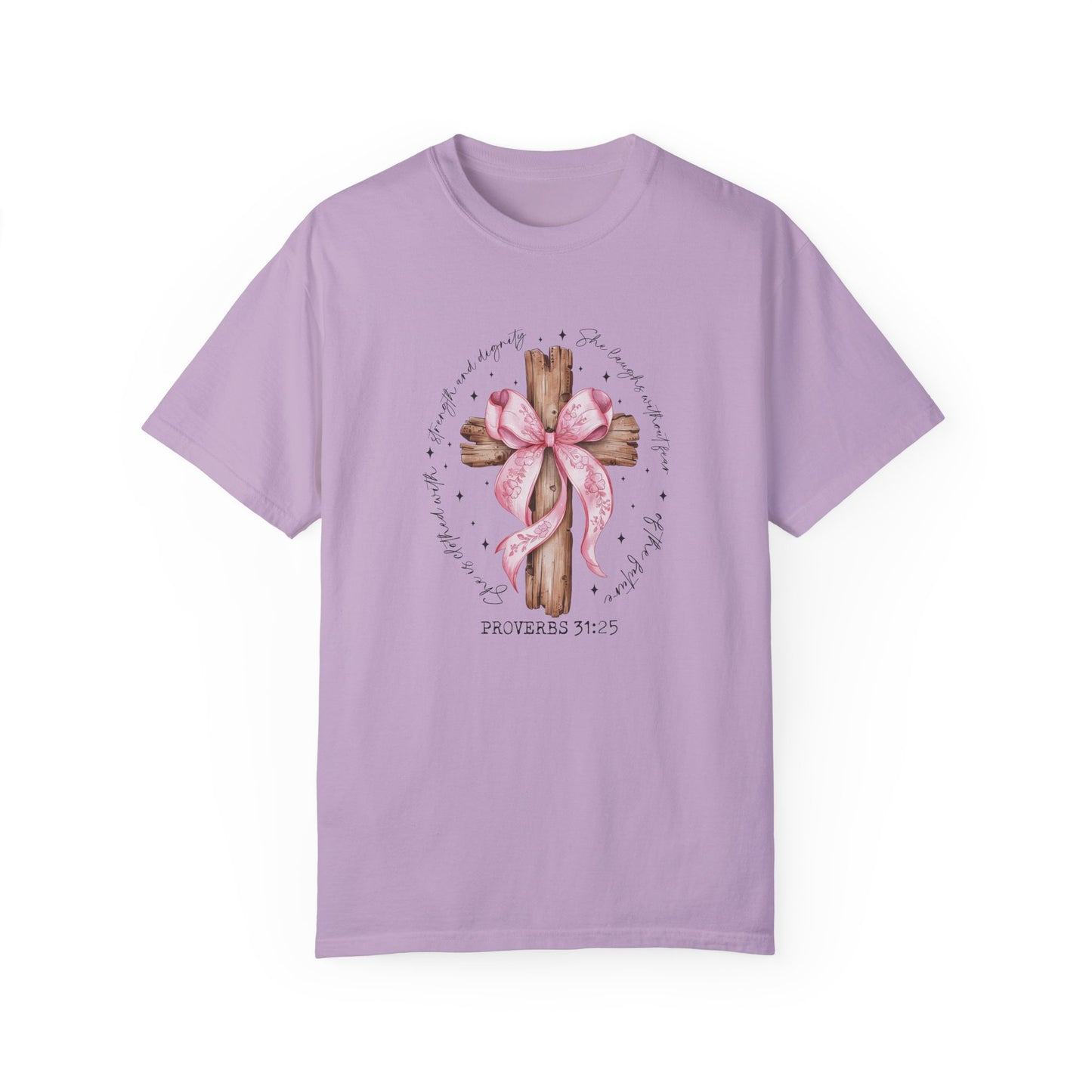Faith-Inspired Unisex T-Shirt with Proverbs 31:25 Design Coquette