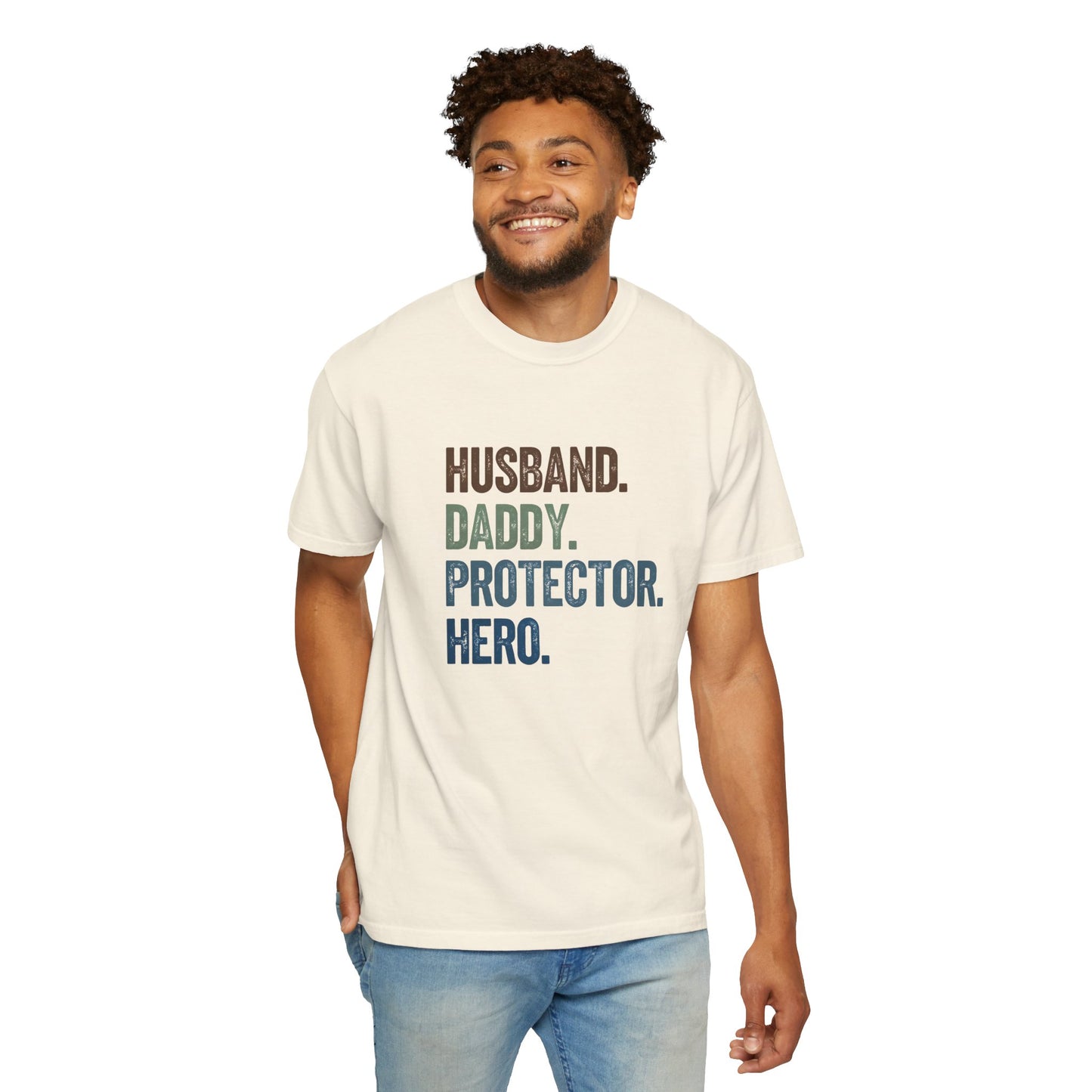 Men's Dad Pride T-Shirt - Husband, Daddy, Protector, Hero