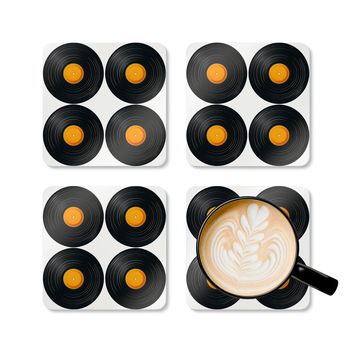 Vinyl Record Cork Coaster Set - Perfect for Music Lovers and Home Decor