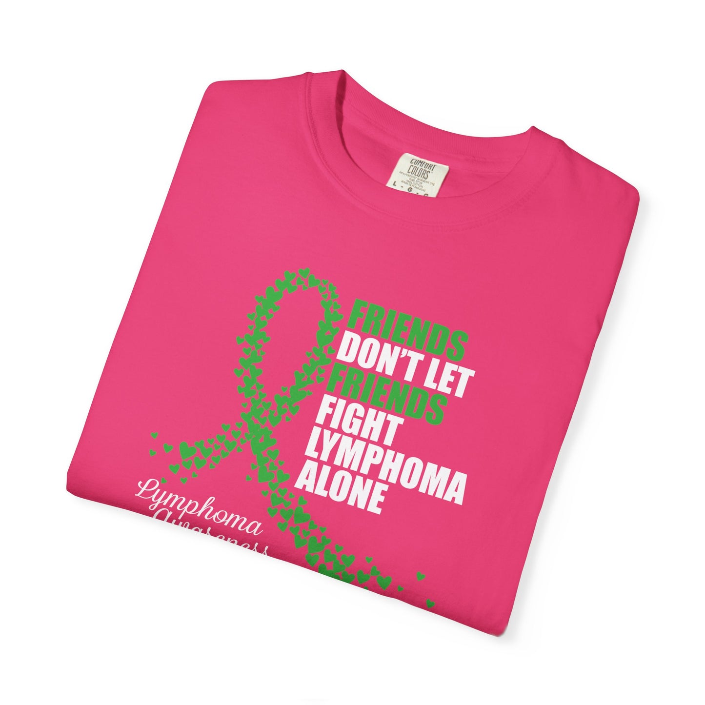 Supportive Lymphoma Awareness T-Shirt, Comfort Tee, Unisex Gift, Pink Ribbon Shirt, Friendship Tee, Cancer Awareness