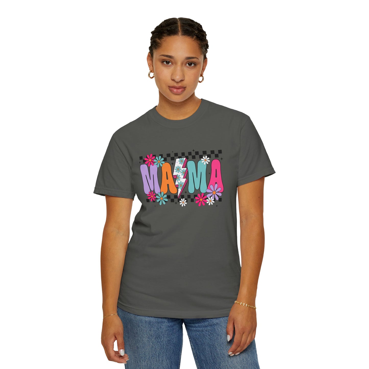 Colorful Mama Graphic T-Shirt for Moms - Unisex Garment-Dyed Tee