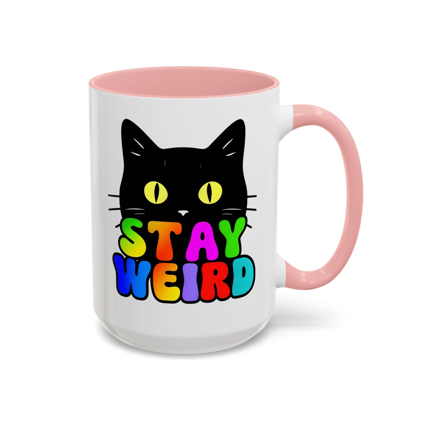 Stay Weird Cat Accent Coffee Mug | Fun Colorful Design for Cat Lovers